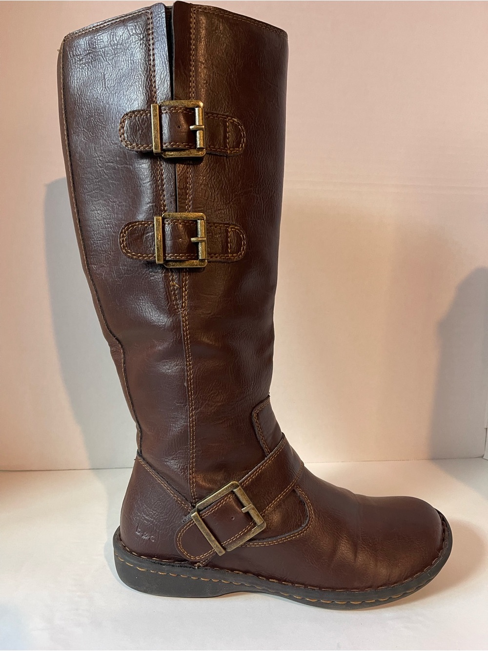 b.o.c. Women’s Virginia Tall Brown Leather Buckle Boots